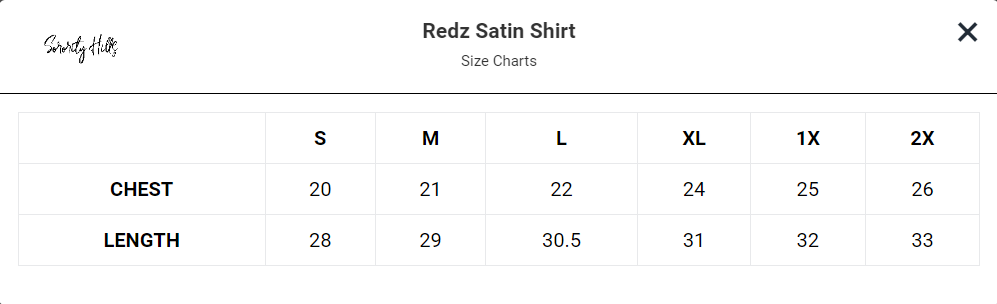 Final Sale Redz Satin Shirt