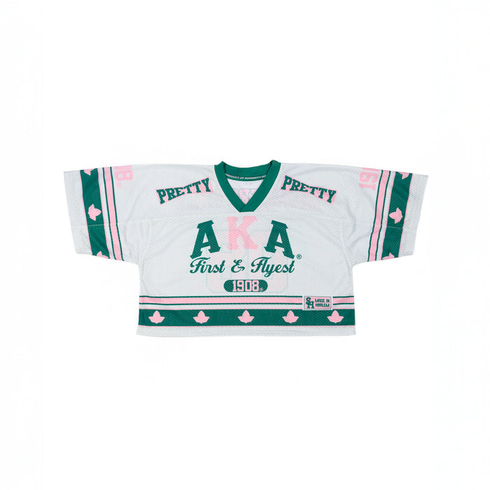 AKA Cream Crop oversized Football Jersey