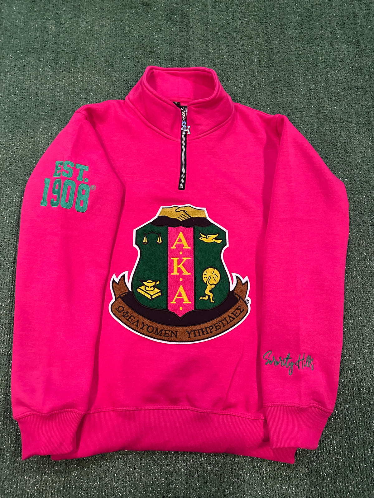 Alpha Kappa Alpha Pink Shield Zip-up