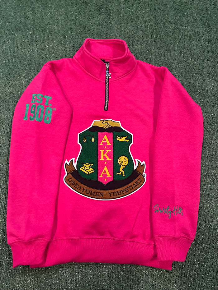 Alpha Kappa Alpha Pink Shield Zip-up