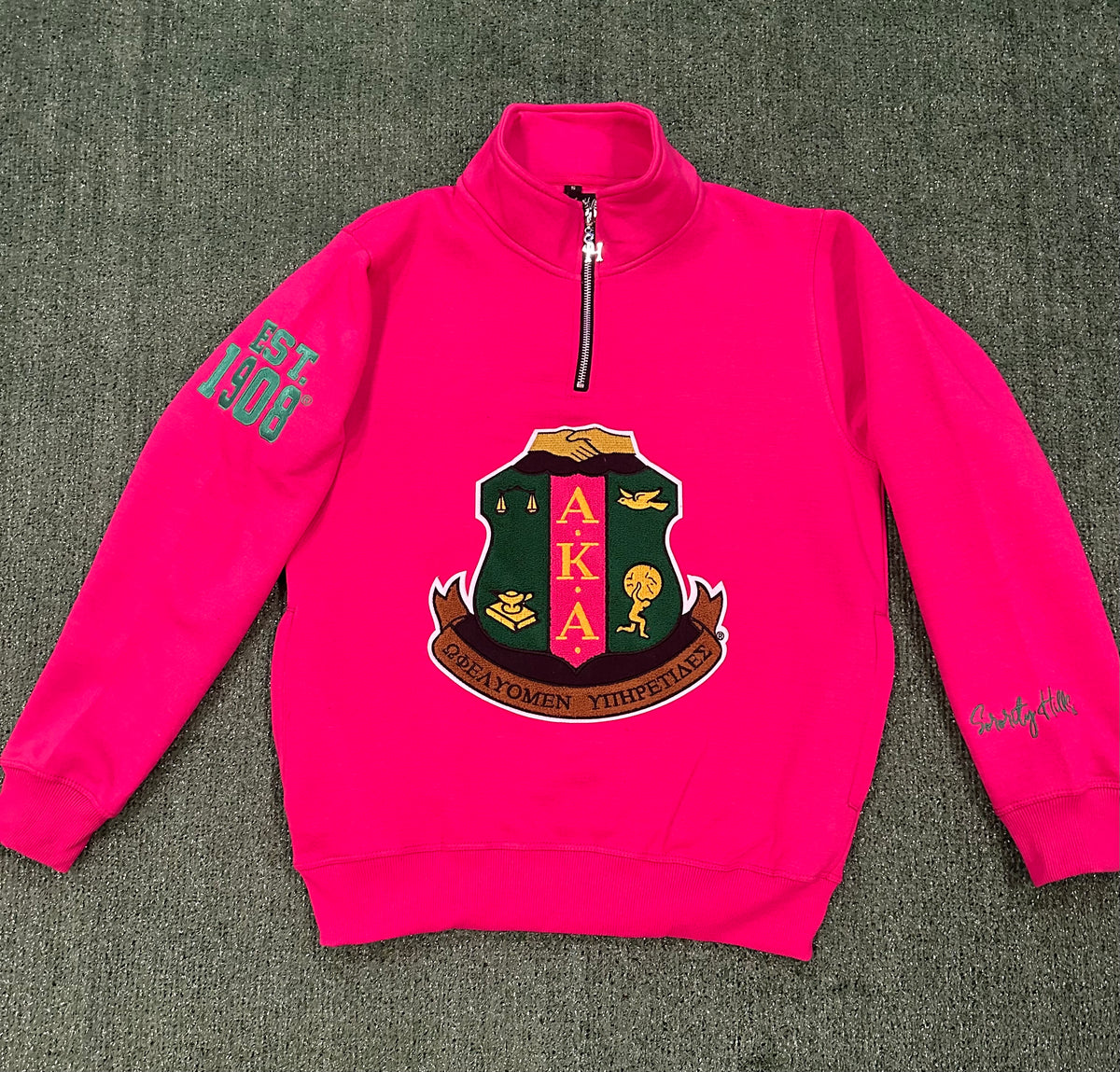 Alpha Kappa Alpha Pink Shield Zip-up