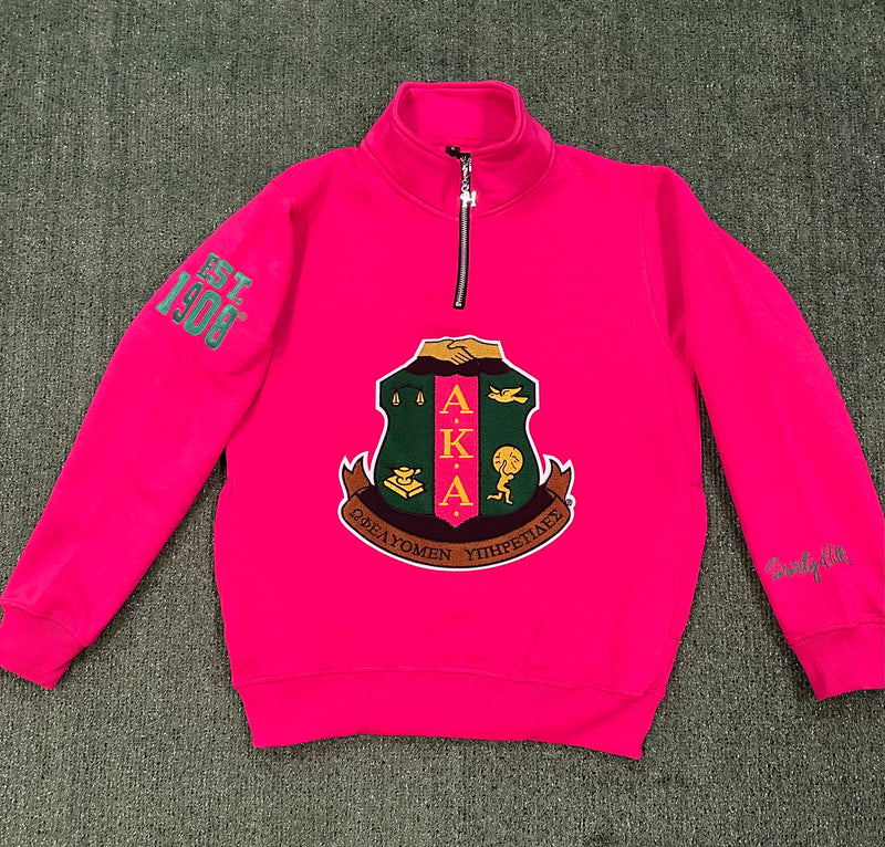 Alpha Kappa Alpha Pink Shield Zip-up