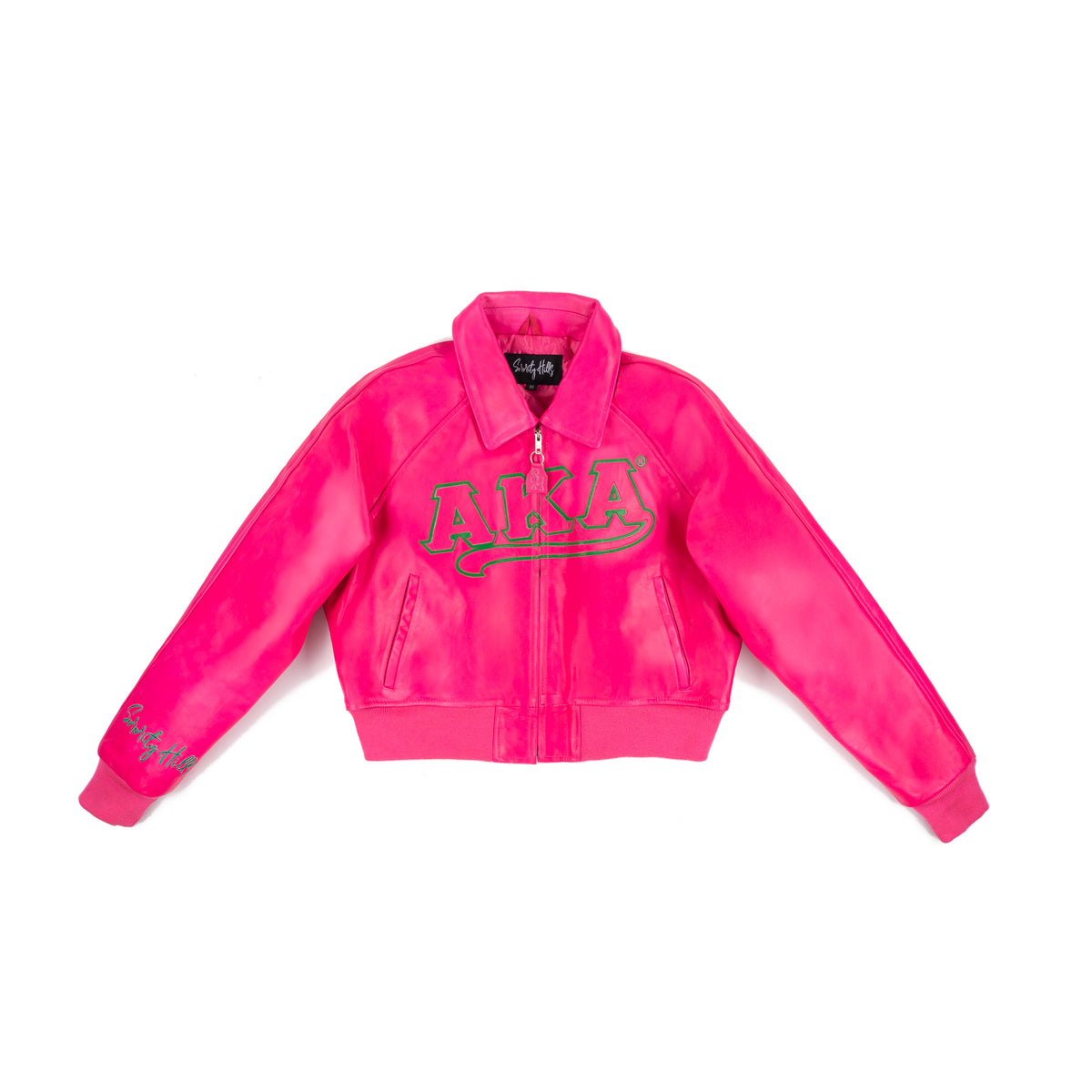 All Eyes On Me Pink AKA Crop Leather Bomber