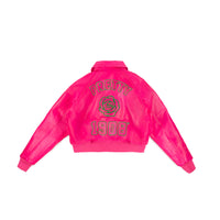 All Eyes On Me Pink AKA Crop Leather Bomber