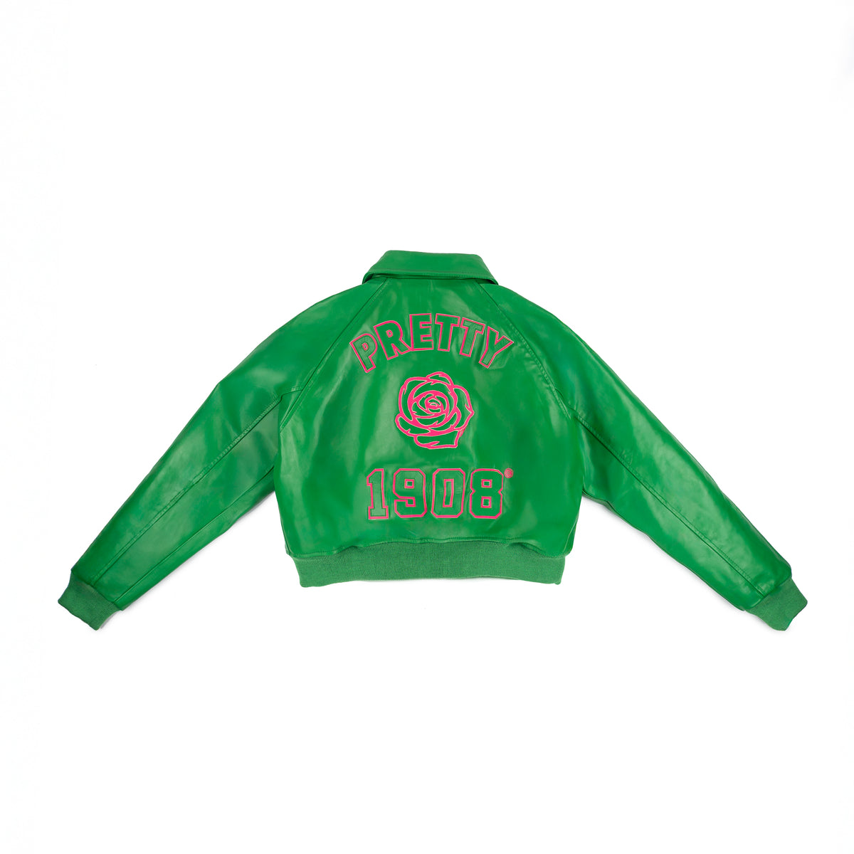 All Eyes On Me Green AKA Crop Leather Bomber