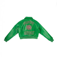 All Eyes On Me Green AKA Crop Leather Bomber