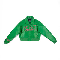All Eyes On Me Green AKA Crop Leather Bomber