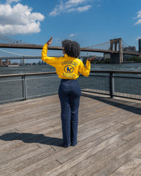 All Eyes On Me SGRHO Crop Leather Bomber