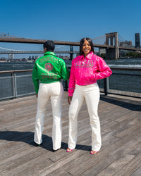 All Eyes On Me Green AKA Crop Leather Bomber