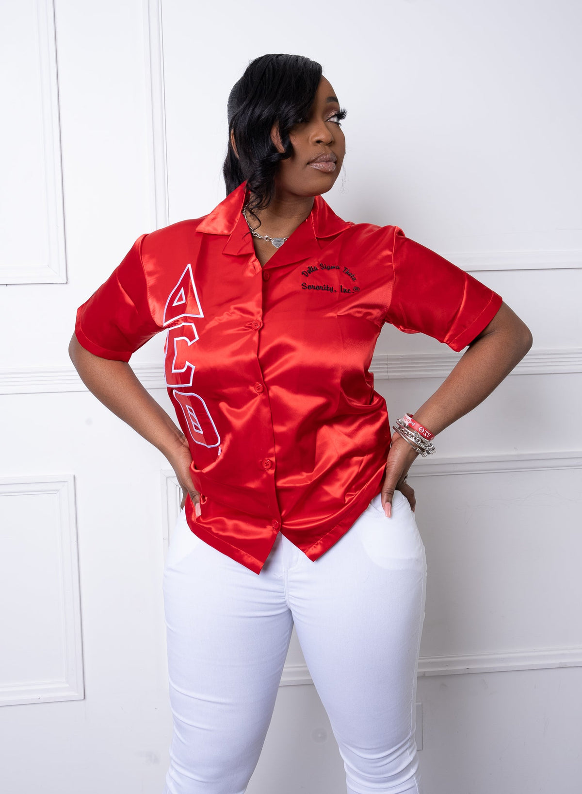 Final Sale Redz Satin Shirt