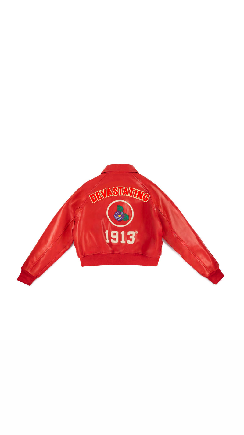 All Eyes On Me DST Crop Leather Bomber (Ships on or before 10/08)