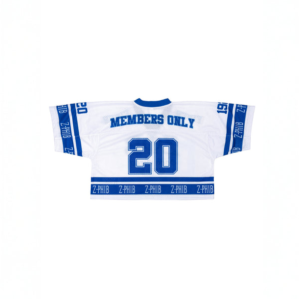 Zeta White Crop Oversized Football Jersey