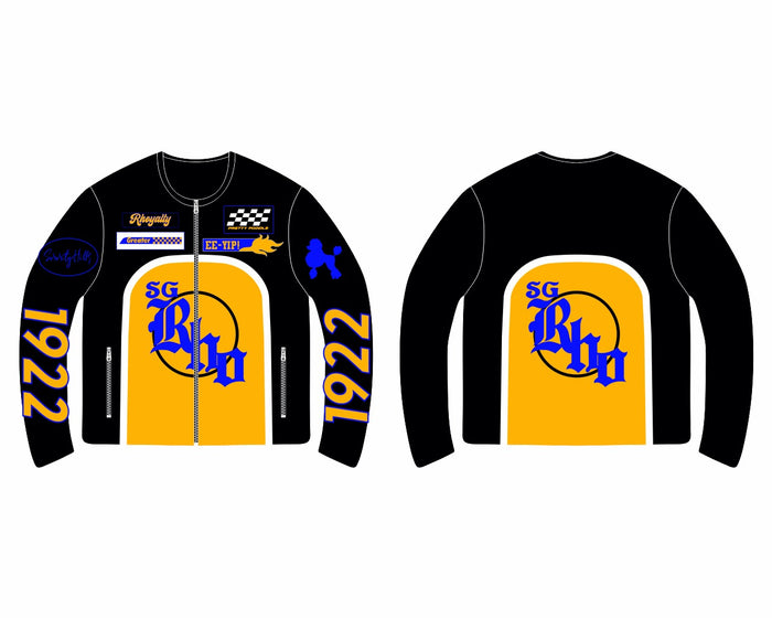Limited Edition Sigma Gamma Rho  Motorsport Leather Motorcycle Jacket (PREORDER ONLY SHIPS  ON OR BEFORE 3/31)