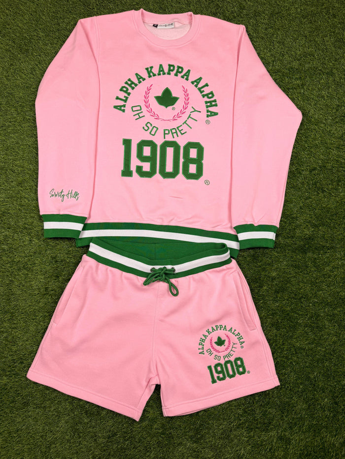 AKA pink Classic Short Set