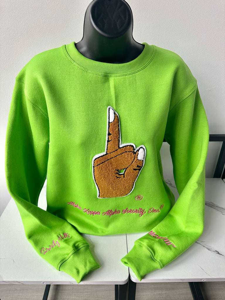 Green pinky sweatshirt