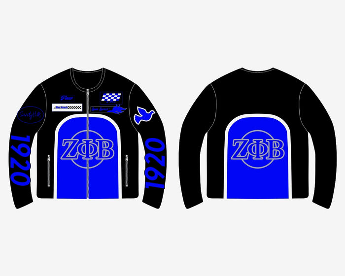 Limited Edition Zeta Phi Beta  Motorsport Leather Motorcycle Jacket (PREORDER ONLY SHIPS ON OR BEFORE 4/15)