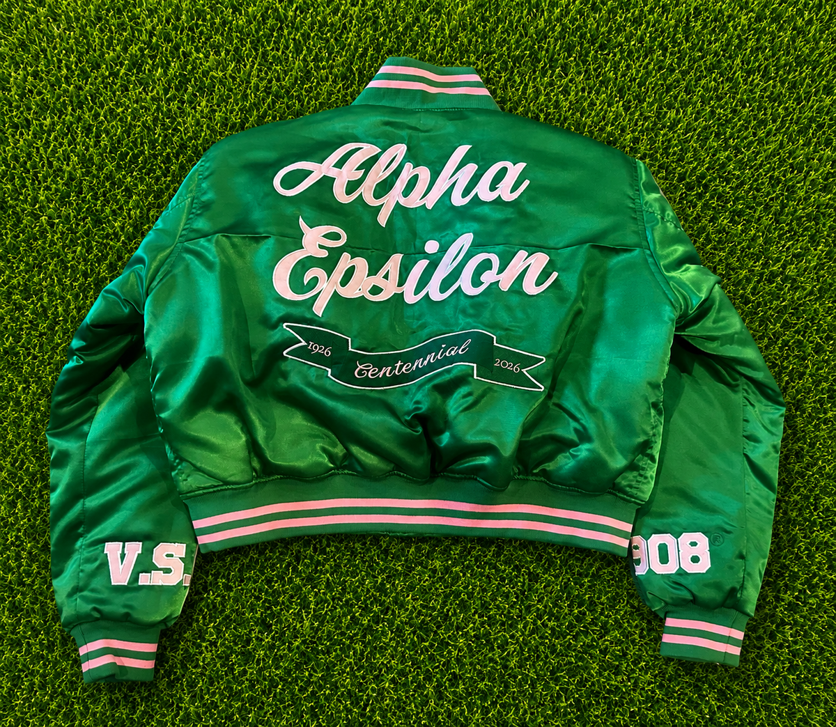 Alpha Epsilon Centennial Gala Custom Satin Jacket FULL LENGTH PREORDER ONLY. Last Day to order 6/26.
