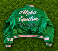 Alpha Epsilon Centennial Gala Custom Satin Jacket FULL LENGTH PREORDER ONLY. Last Day to order 6/26.