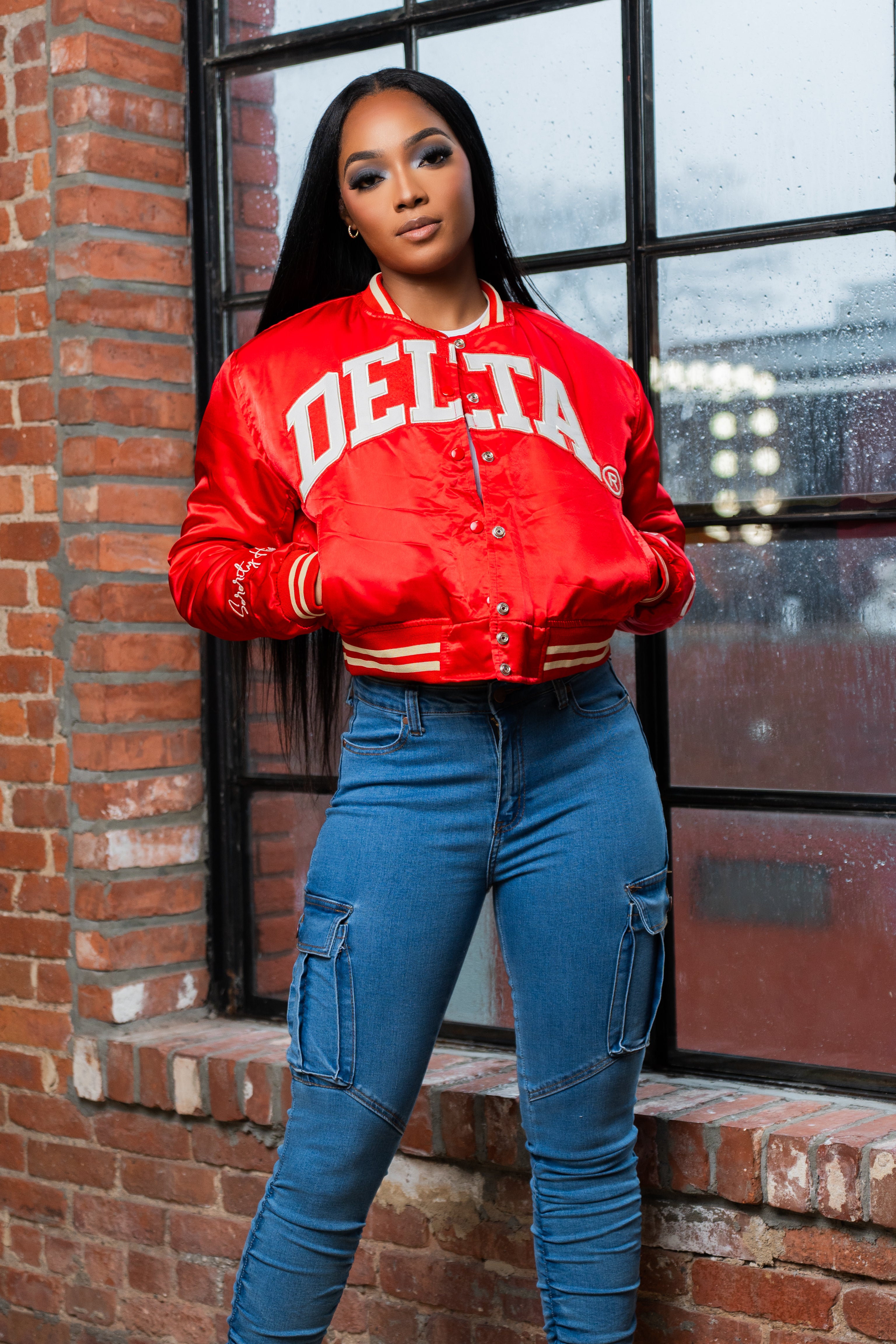 To Be A Delta Redz Vintage Bomber Sorority Hills