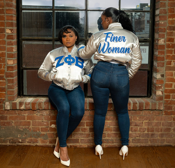 To Be A Zeta Grey Vintage Bomber