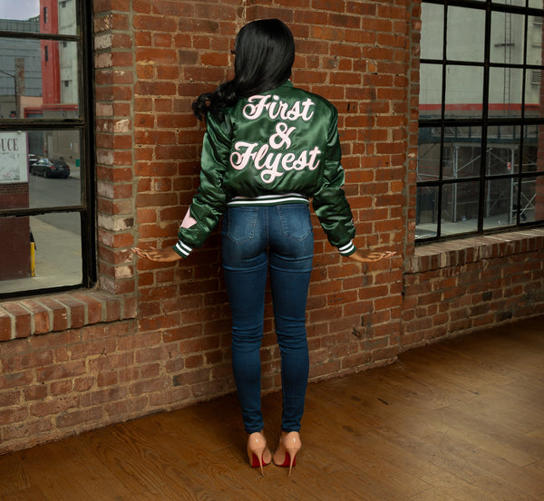 AKA Hunter Green First & Flyest Vintage Bomber