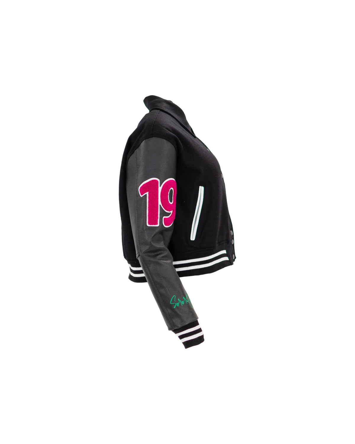 Crop Black Excellence Varsity Jacket