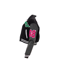 Crop Black Excellence Varsity Jacket