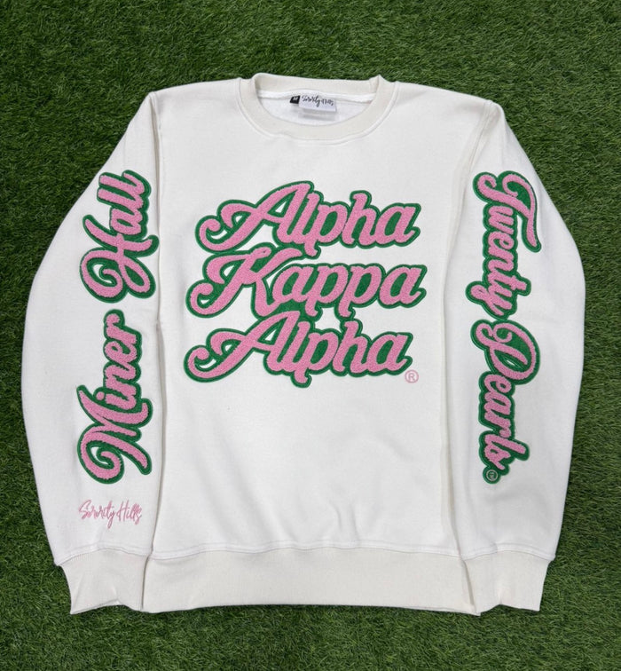 Boule 1908 White Stacked Crewneck