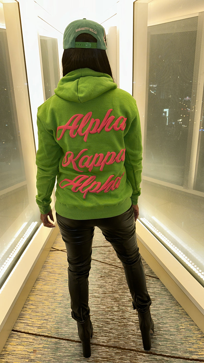 FINAL SALE First & Flyest Green Alpha Kappa Alpha Hoodie