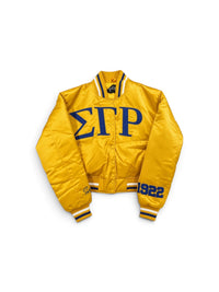 Pretty Poodles Gold Satin Bomber