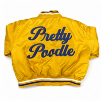 Pretty Poodles Gold Satin Bomber