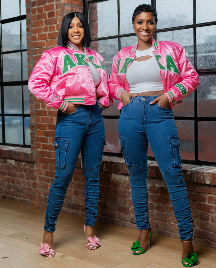 To Be An AKA Pink Vintage Bomber