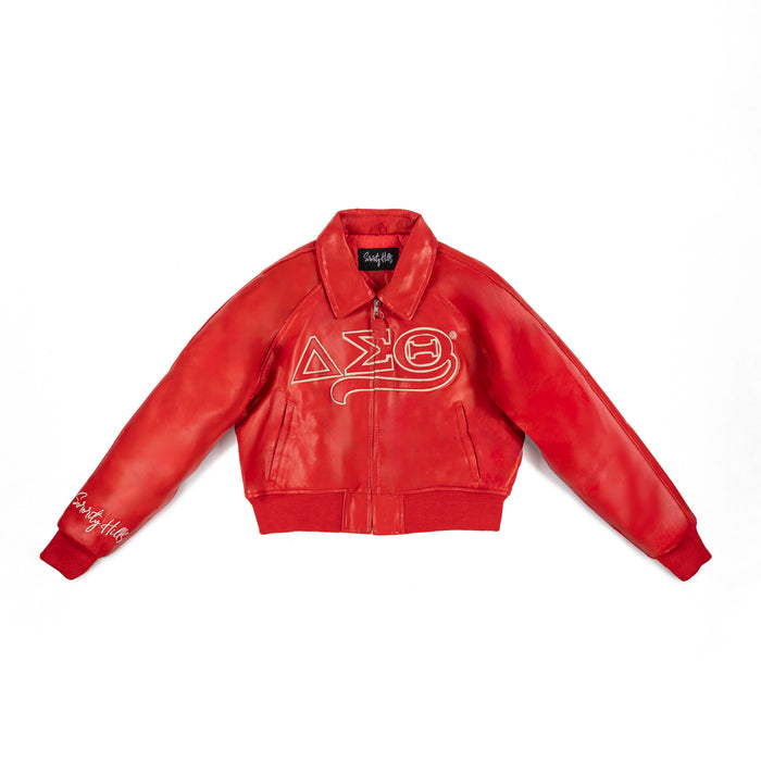 All Eyes On Me DST Crop Leather Bomber (Ships on or before 10/08)