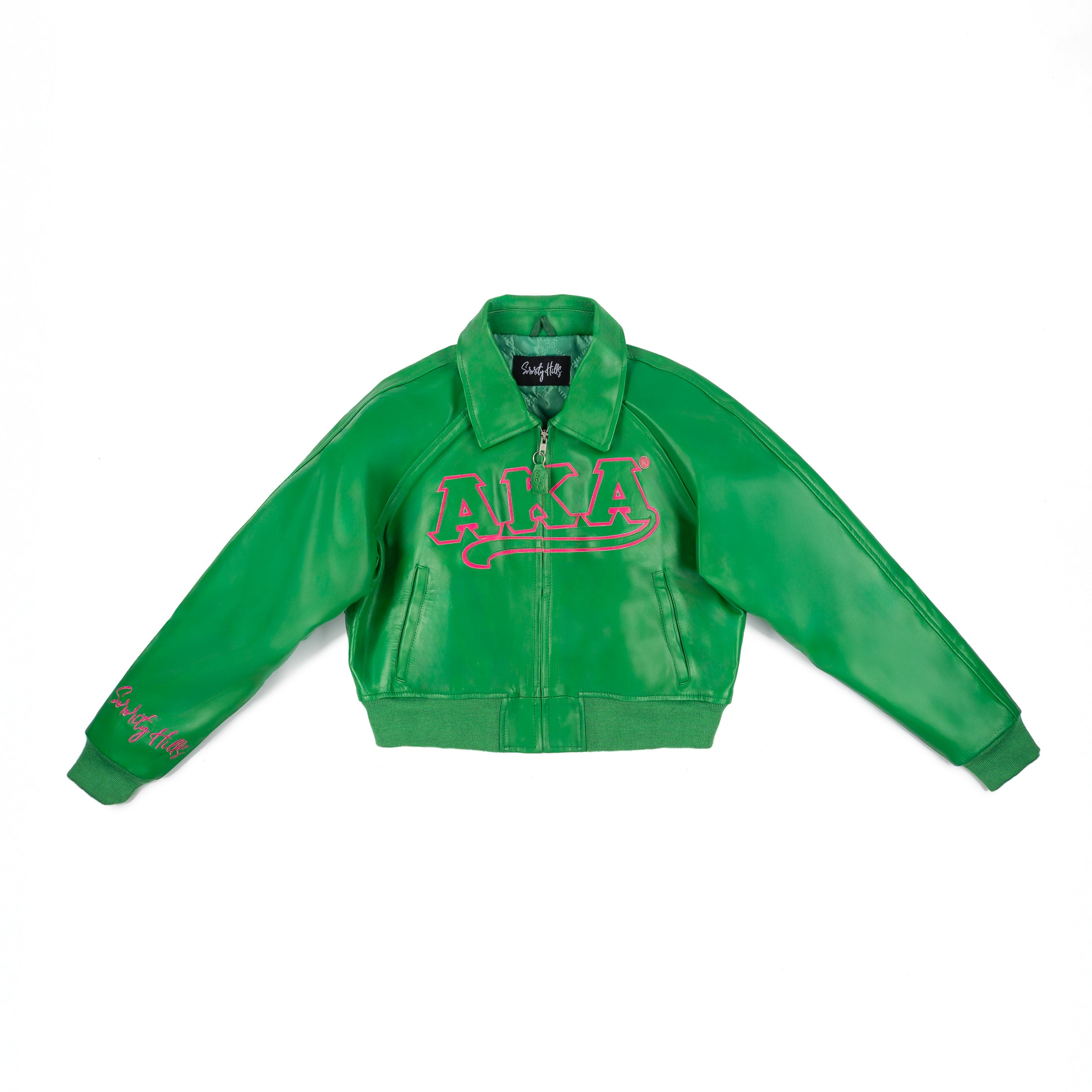 All Eyes On Me Green AKA Crop Leather Bomber – Sorority Hills