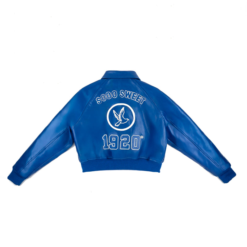 All Eyes On Me Zeta Crop Leather Bomber