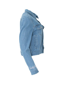 Final Sale Skee Wee Green Crop  Oversize Denim Jean Jacket