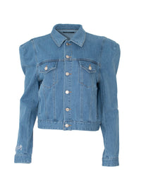 Final Sale Skee Wee Green Crop  Oversize Denim Jean Jacket