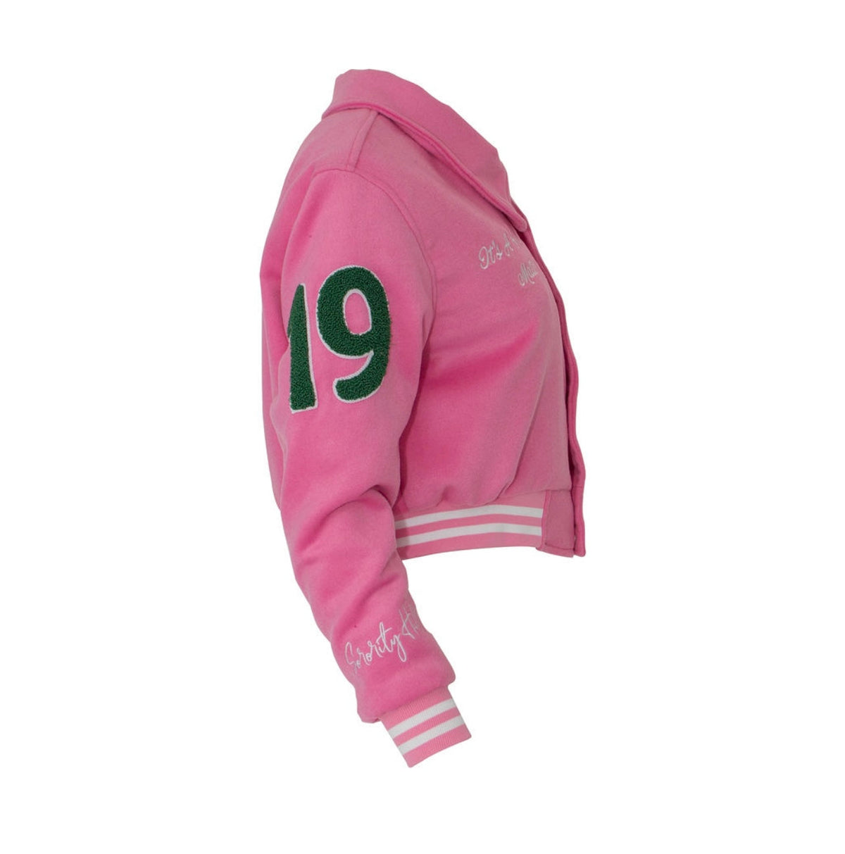 It’s A Serious Matter Soft Pink Crop Wool Varsity