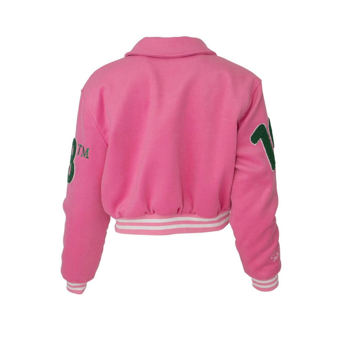 It’s A Serious Matter Soft Pink Crop Wool Varsity