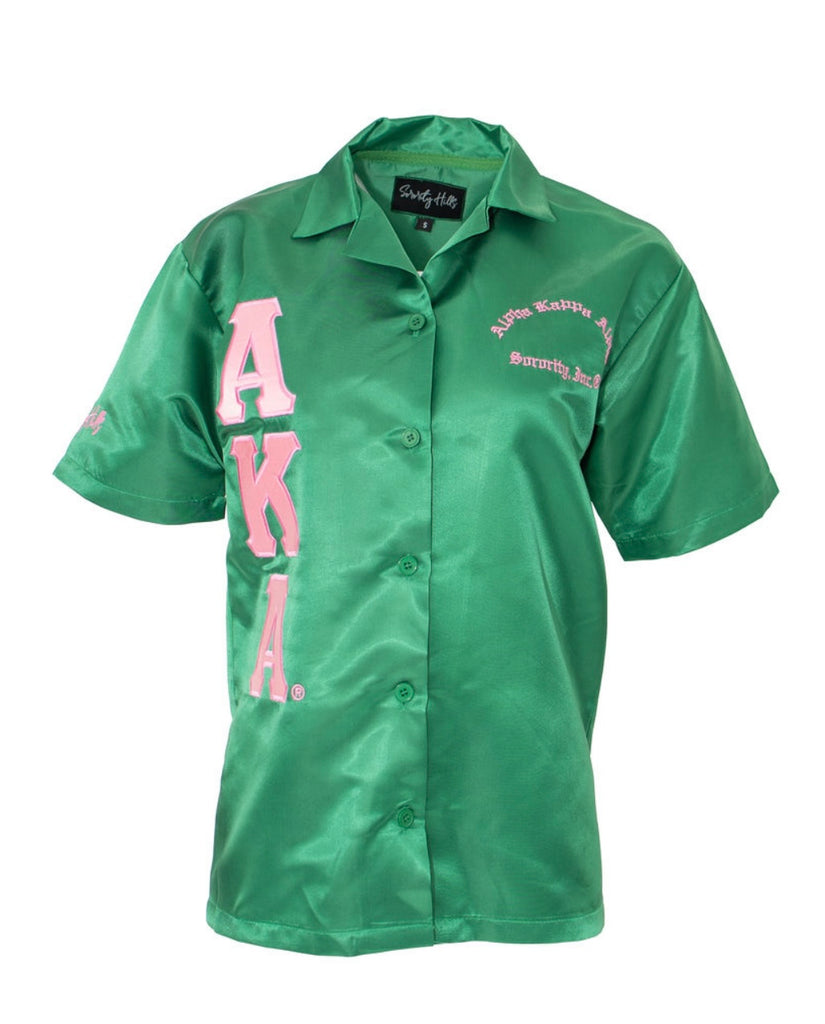 Phancy Green Satin Shirt