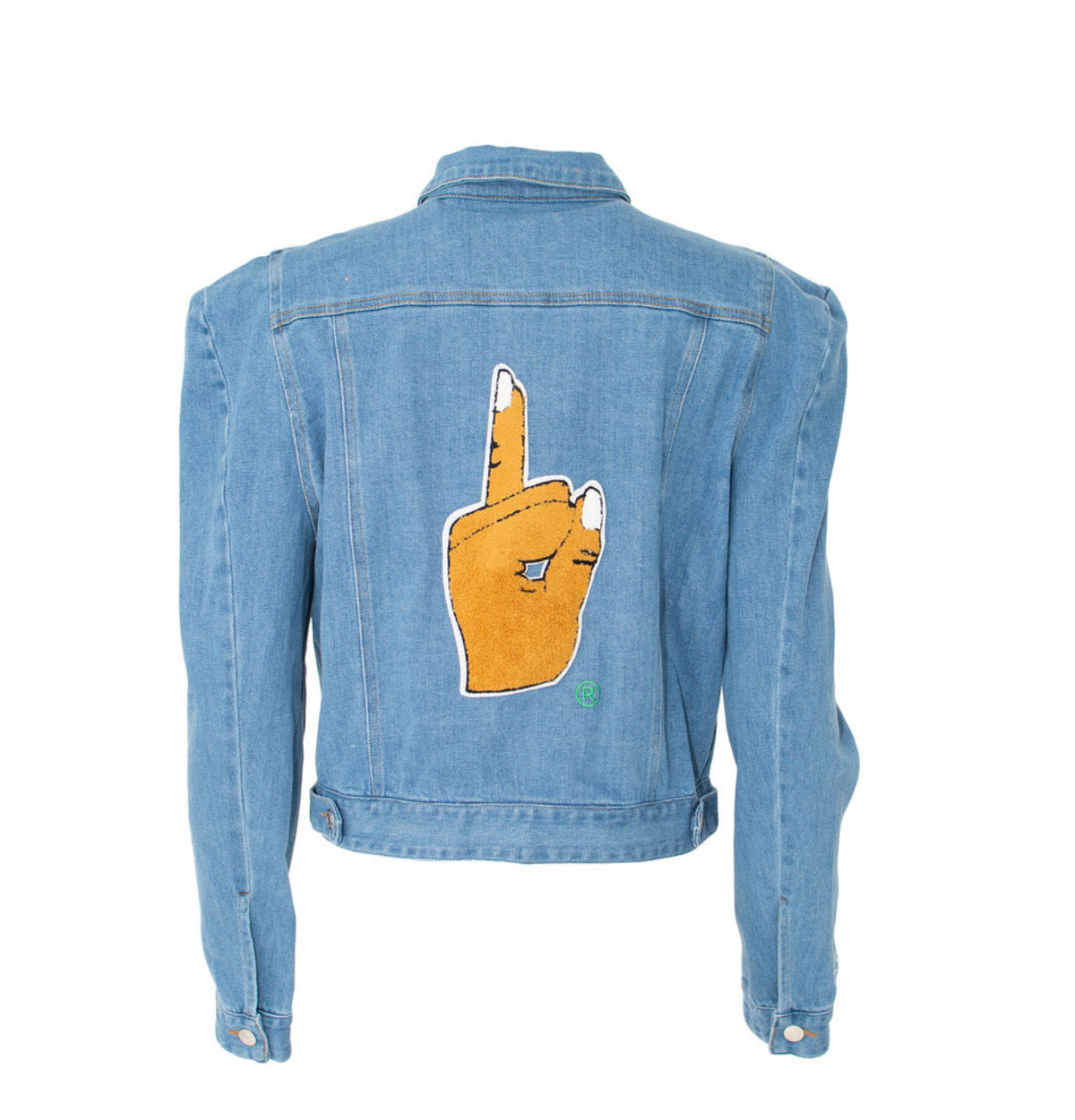 Pinky’s Up Crop Oversize Denim Jean Jacket