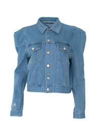 Pinky’s Up Crop Oversize Denim Jean Jacket