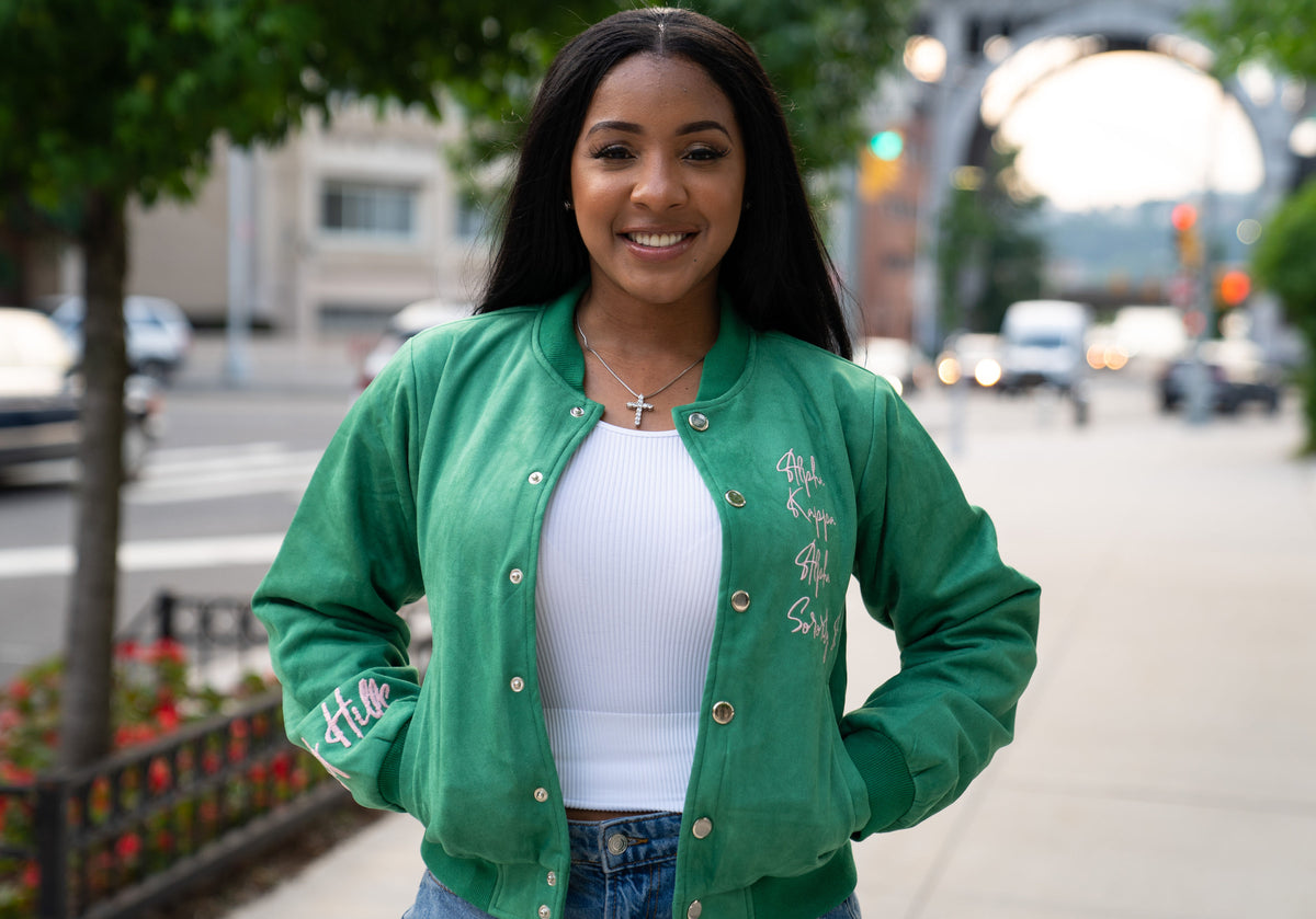 Oh So Pretty Girl Green Bomber Jacket