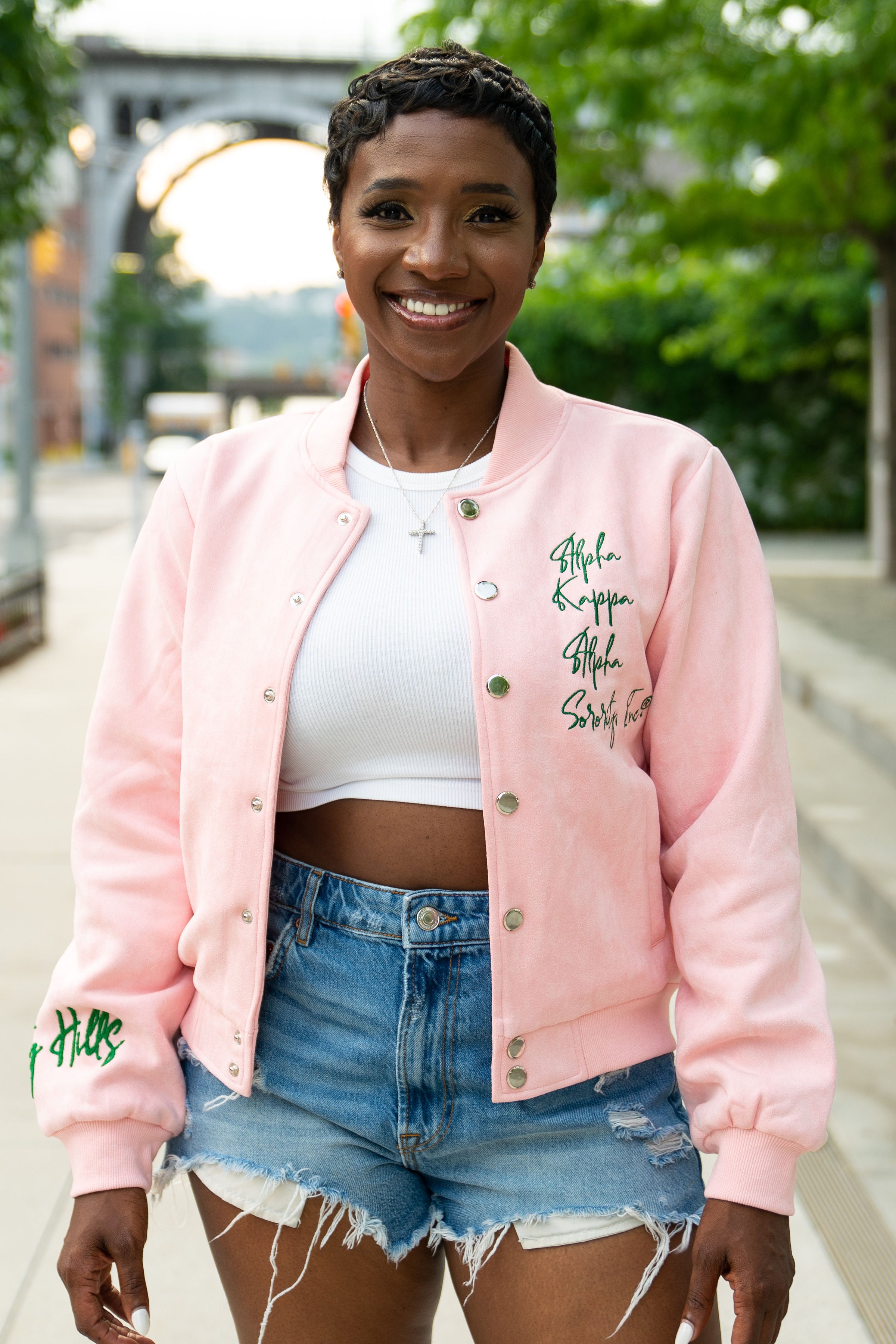 Final Sale Oh So Pretty Girl Pink Bomber Jacket Sorority Hills