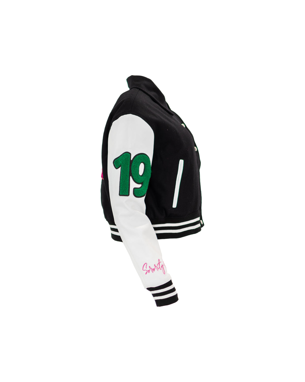 Opposites Attract Crop Varsity Jacket