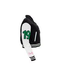 Opposites Attract Crop Varsity Jacket