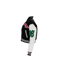 Opposites Attract Crop Varsity Jacket